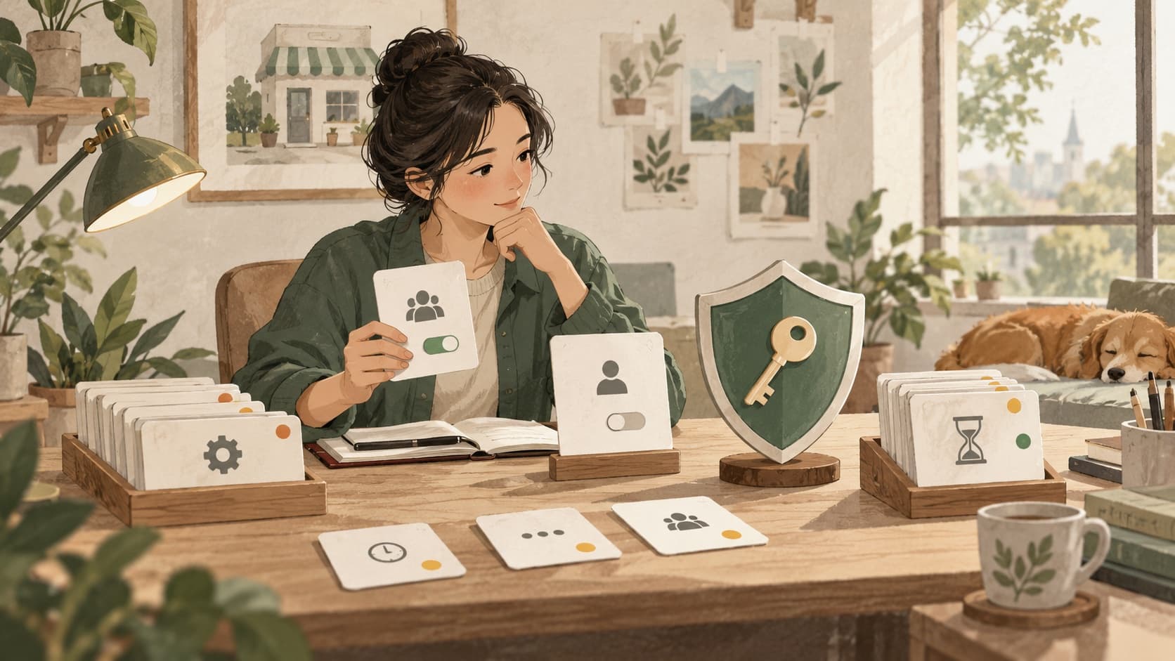 经营者控制发现授权与操作范围的概念插画